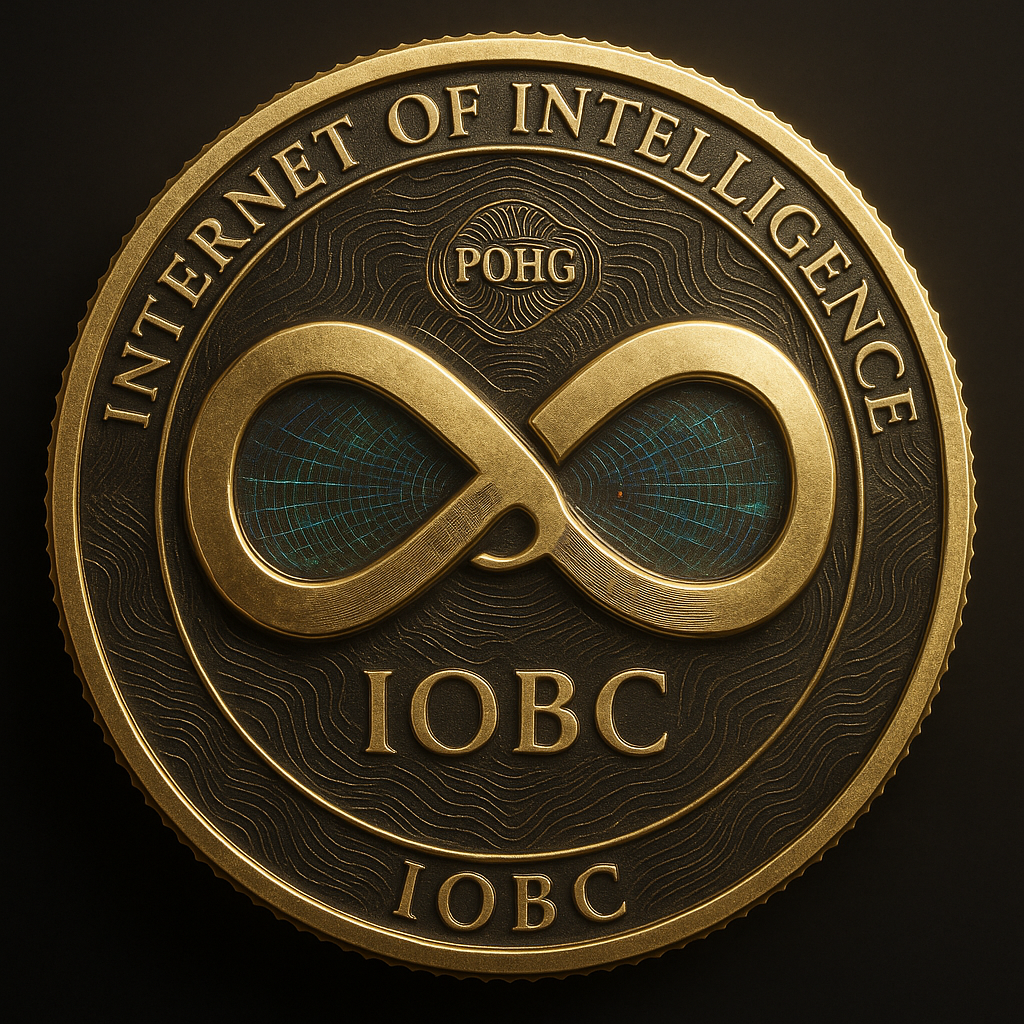 IOBC coin with the ecosystem’s infinity mark